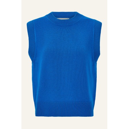 Limited Edition Merino Wool Knitted Short Tank | Blue