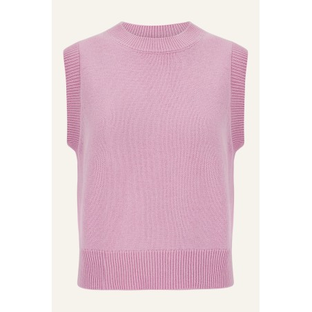 Limited Edition Merino Wool Knitted Short Tank | Pink Limited Stock