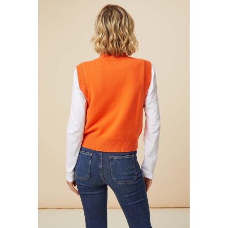 Limited Edition Merino Wool Knitted Short Tank | Orange Immediate Availability