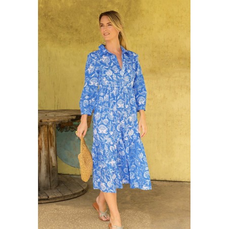 Limited Edition Lara Shirt Dress | Camilla Blue/White Ready for Shipment