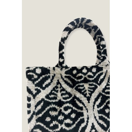 Limited Edition Large Silk Tote | Ikat Black/Taupe Limited Stock