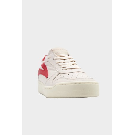 Limited Edition Leather Low Top Trainers | White/Red New Release