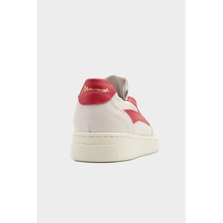 Limited Edition Leather Low Top Trainers | White/Red New Release