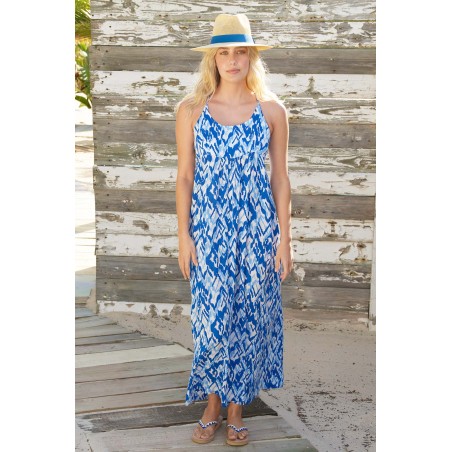 Limited Edition Lenu Maxi Dress | Fluid Abstract Cobalt Immediate Availability