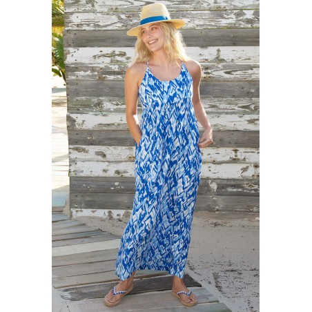 Limited Edition Lenu Maxi Dress | Fluid Abstract Cobalt Immediate Availability