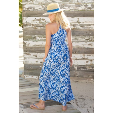 Limited Edition Lenu Maxi Dress | Fluid Abstract Cobalt Immediate Availability