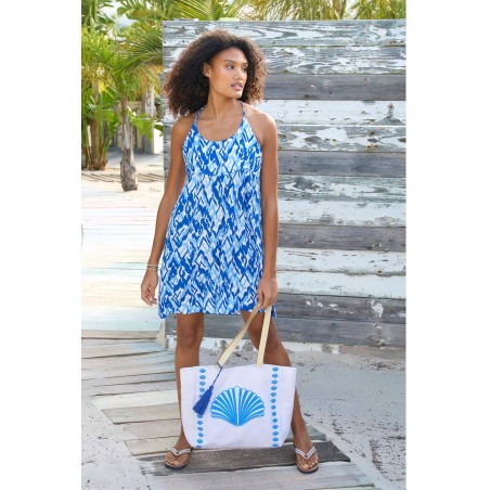 Limited Edition Lenu Short Dress | Fluid Abstract Cobalt Just Launched