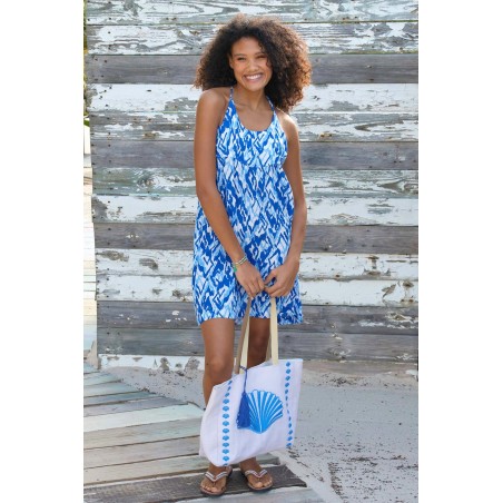 Limited Edition Lenu Short Dress | Fluid Abstract Cobalt Just Launched