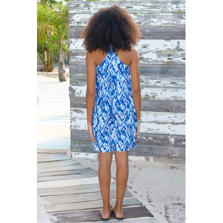 Limited Edition Lenu Short Dress | Fluid Abstract Cobalt Just Launched