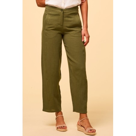 Limited Edition Libby Cheesecloth Trousers | Khaki Hot New Item