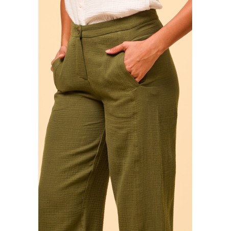 Limited Edition Libby Cheesecloth Trousers | Khaki Hot New Item