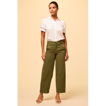 Limited Edition Libby Cheesecloth Trousers | Khaki Hot New Item