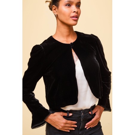 Limited Edition Adie Velvet Shrug | Black In Stock