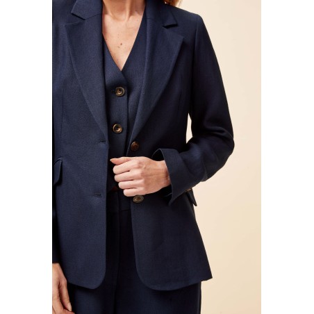 Limited Edition Linen Blend Blazer | Navy Latest Edition