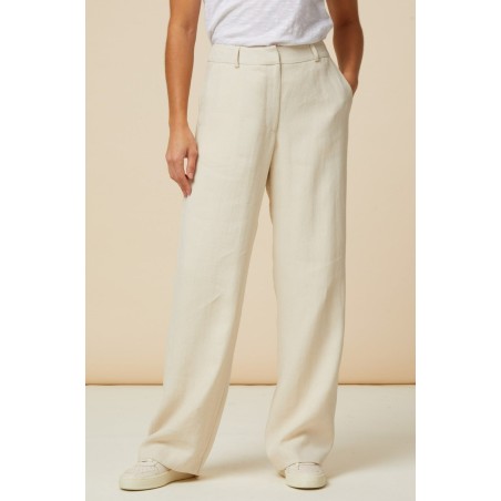 Limited Edition Linen Blend Trousers | Oatmeal On Hand Now