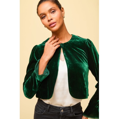 Limited Edition Adie Velvet Shrug | Emerald Available for Immediate Shipping