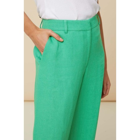 Limited Edition Linen Blend Trousers | Green Fresh Release