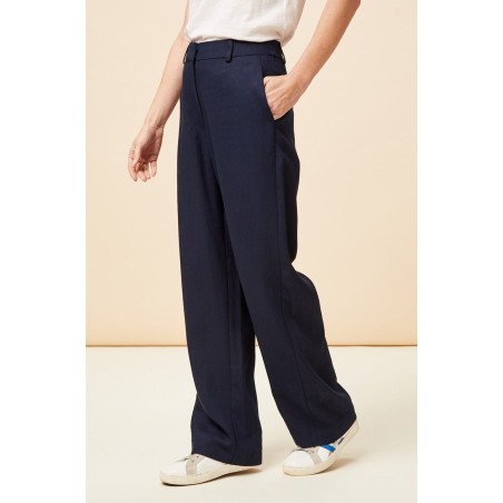 Limited Edition Linen Blend Trousers | Navy Limited Stock