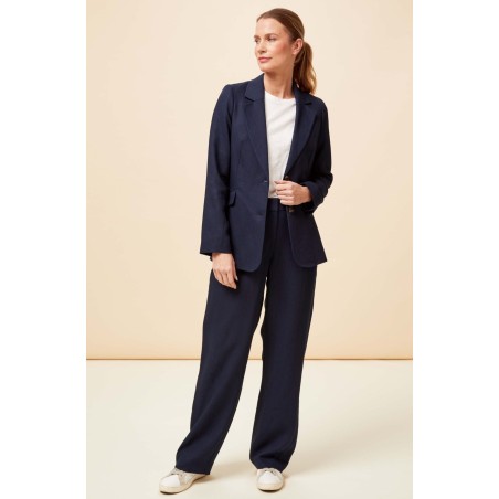 Limited Edition Linen Blend Trousers | Navy Limited Stock