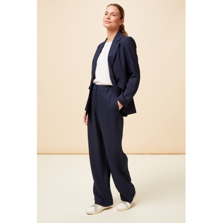 Limited Edition Linen Blend Trousers | Navy Limited Stock