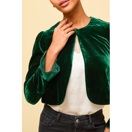 Limited Edition Adie Velvet Shrug | Emerald Available for Immediate Shipping