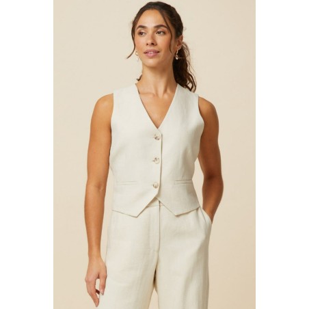 Limited Edition Linen Blend Waistcoat | Oatmeal Immediate Availability