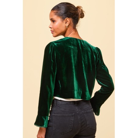 Limited Edition Adie Velvet Shrug | Emerald Available for Immediate Shipping