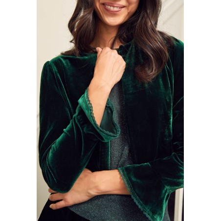 Limited Edition Adie Velvet Shrug | Emerald Available for Immediate Shipping