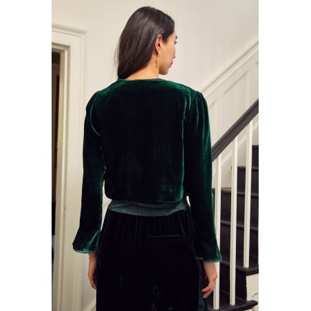 Limited Edition Adie Velvet Shrug | Emerald Available for Immediate Shipping