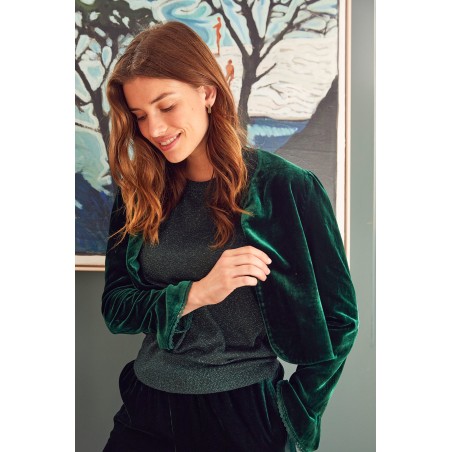 Limited Edition Adie Velvet Shrug | Emerald Available for Immediate Shipping