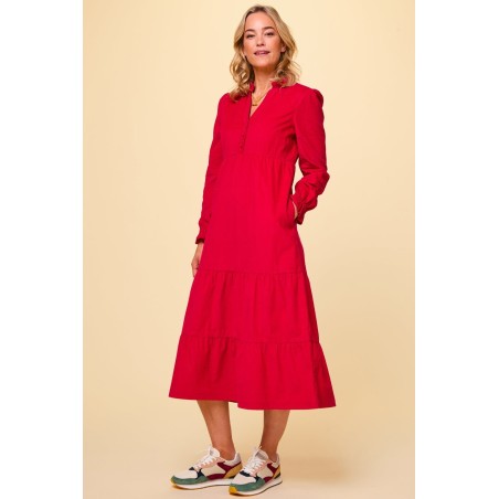 Limited Edition Liv Corduroy Dress | Red Ready for Shipment