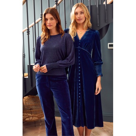 Limited Edition Long Sleeve Velvet Sally Anne | Blue Sapphire Immediate Availability