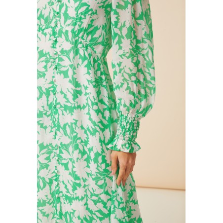 Limited Edition Long Sleeve Sally Anne Dress | Green/Ivory In Stock