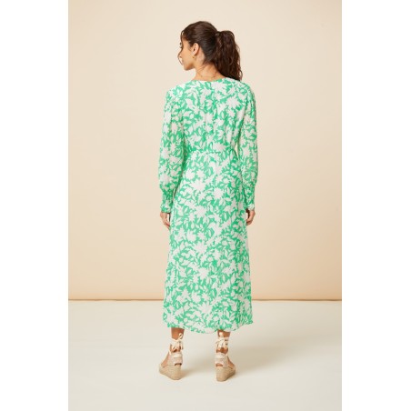 Limited Edition Long Sleeve Sally Anne Dress | Green/Ivory In Stock