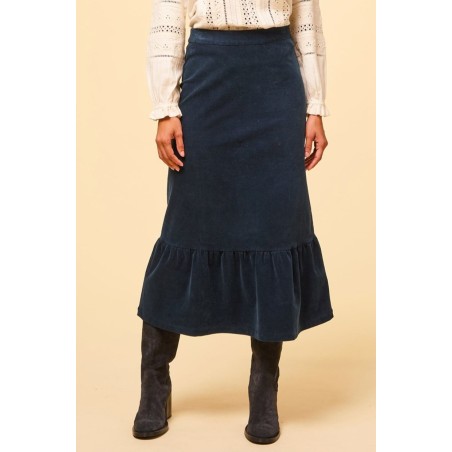 Limited Edition Lori Stretch Corduroy Skirt | Ink Ready for Shipment