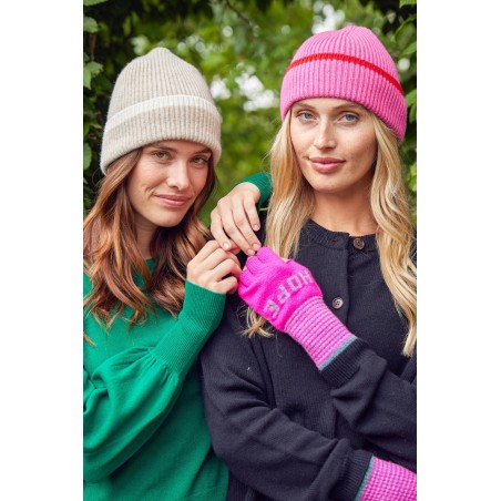 Limited Edition Love Hope Fingerless Gloves | Pink/Grey/Green Fresh Release