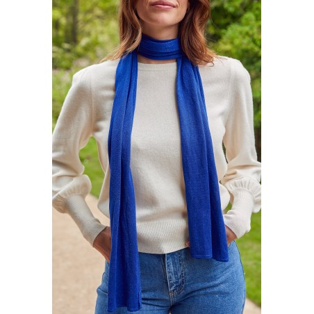 Limited Edition Lurex Scarf | Cobalt/Cobalt New Stock