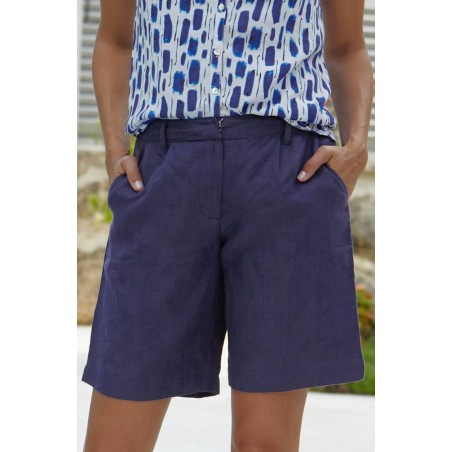 Limited Edition Alexandra Long Linen Shorts | Navy Latest Edition