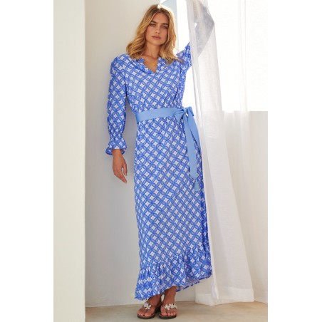 Limited Edition Maeve Tea Dress | Geo Cornflower Blue Latest Edition