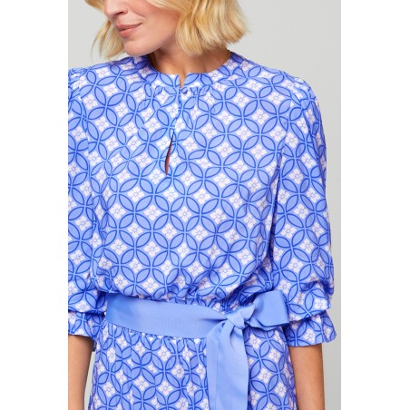 Limited Edition Maeve Tea Dress | Geo Cornflower Blue Latest Edition