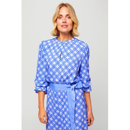 Limited Edition Maeve Tea Dress | Geo Cornflower Blue Latest Edition