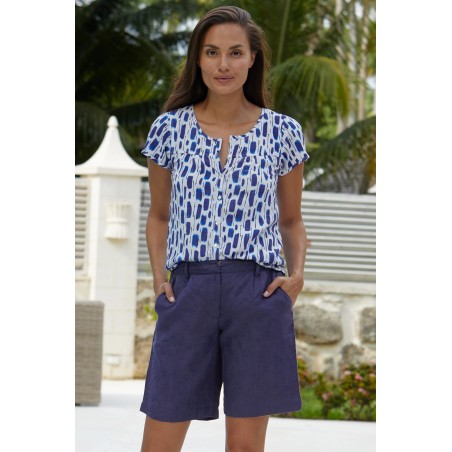 Limited Edition Alexandra Long Linen Shorts | Navy Latest Edition