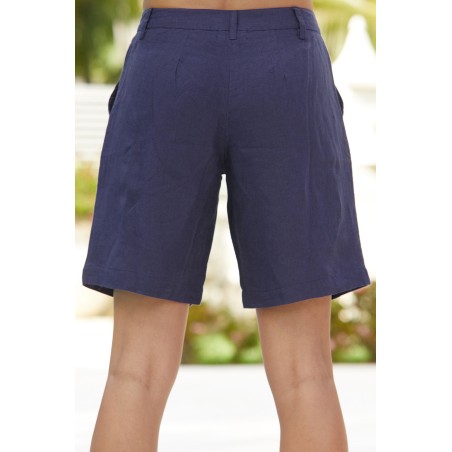 Limited Edition Alexandra Long Linen Shorts | Navy Latest Edition