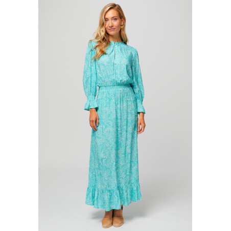 Limited Edition Maeve Tea Dress | Swirl Turquoise/White