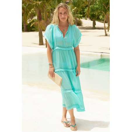 Limited Edition Malaya Kaftan | Turquoise In Stock