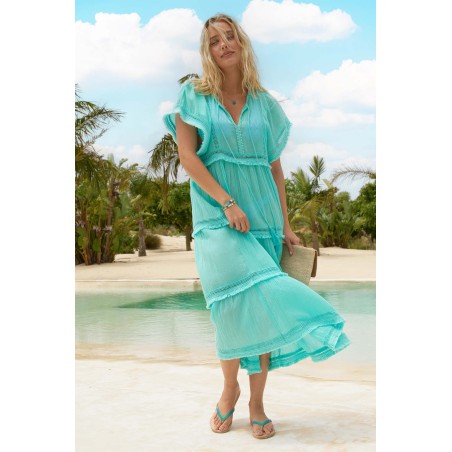 Limited Edition Malaya Kaftan | Turquoise In Stock