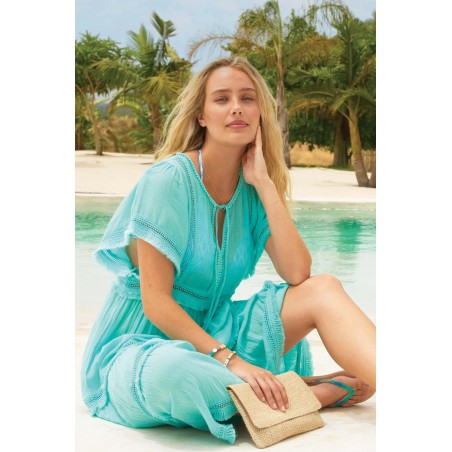 Limited Edition Malaya Kaftan | Turquoise In Stock