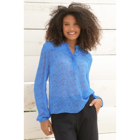 Limited Edition Malina Blouse | Blue/Pink Available for Immediate Shipping