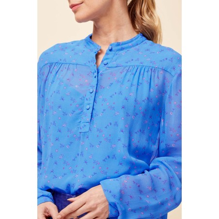 Limited Edition Malina Blouse | Blue/Pink Available for Immediate Shipping