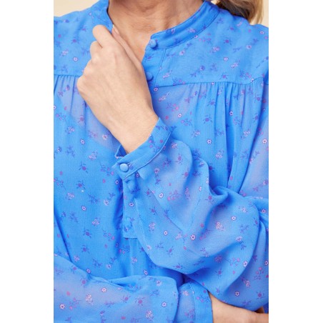 Limited Edition Malina Blouse | Blue/Pink Available for Immediate Shipping